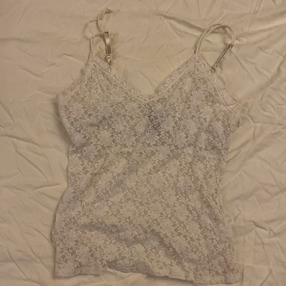 Y2K White Lace Tank